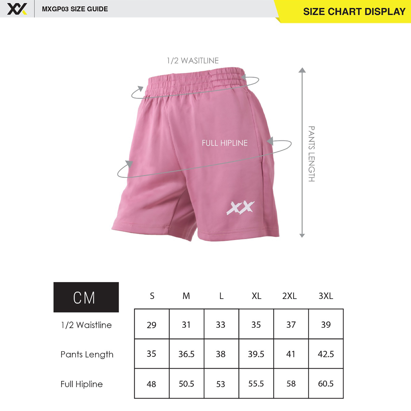 MXGT03 Size Chart